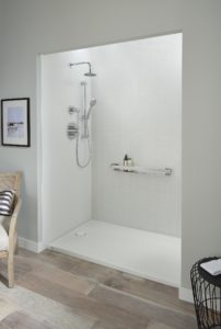 Sparkling shower system with white walls